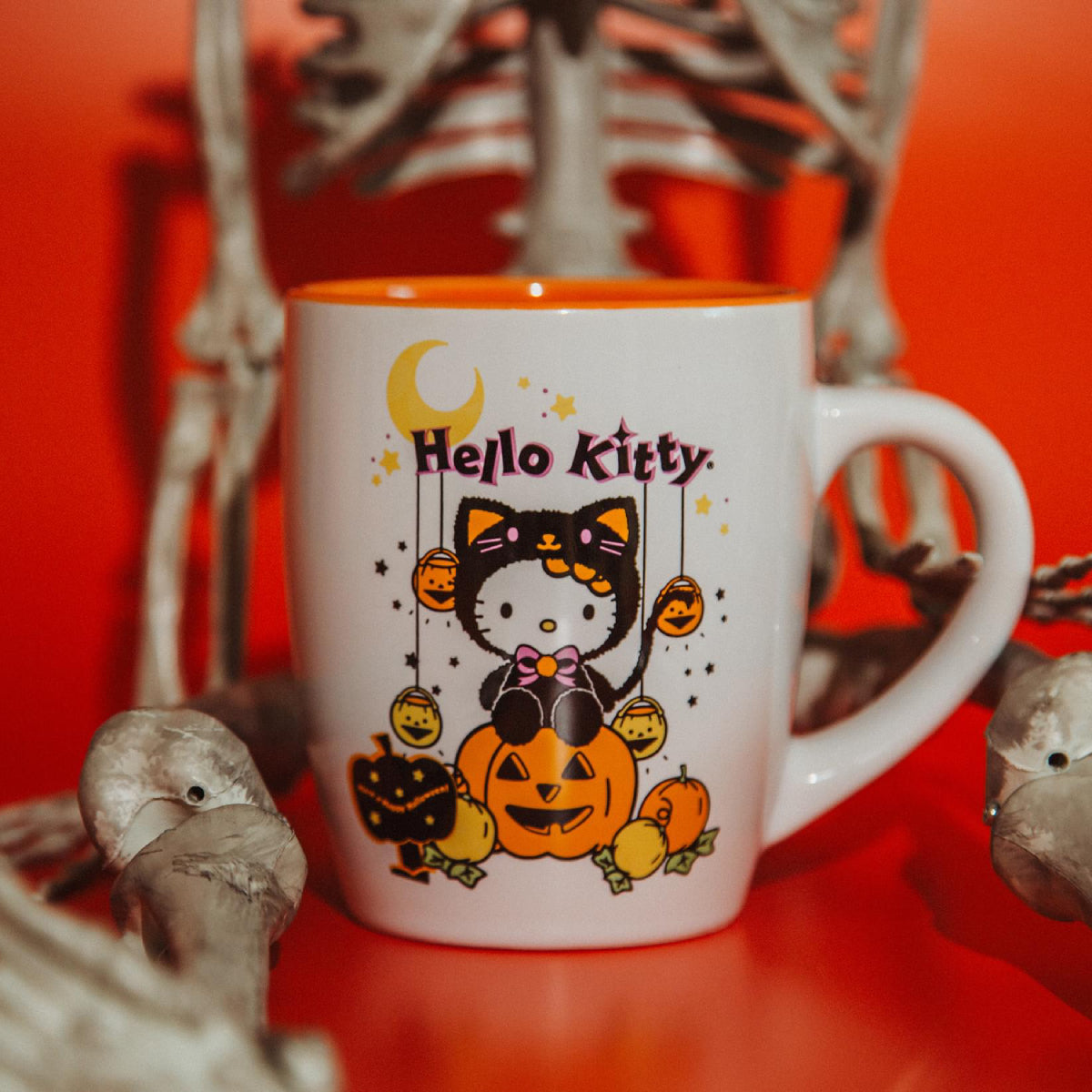 Sanrio Hello Kitty Pumpkin Patch Jumbo Curved 25 oz Ceramic Latte Mug - Multicolor
