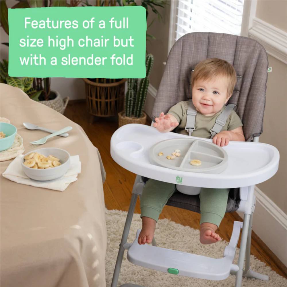 Ingenuity Sun Valley Compact Folding High Chair - Grey