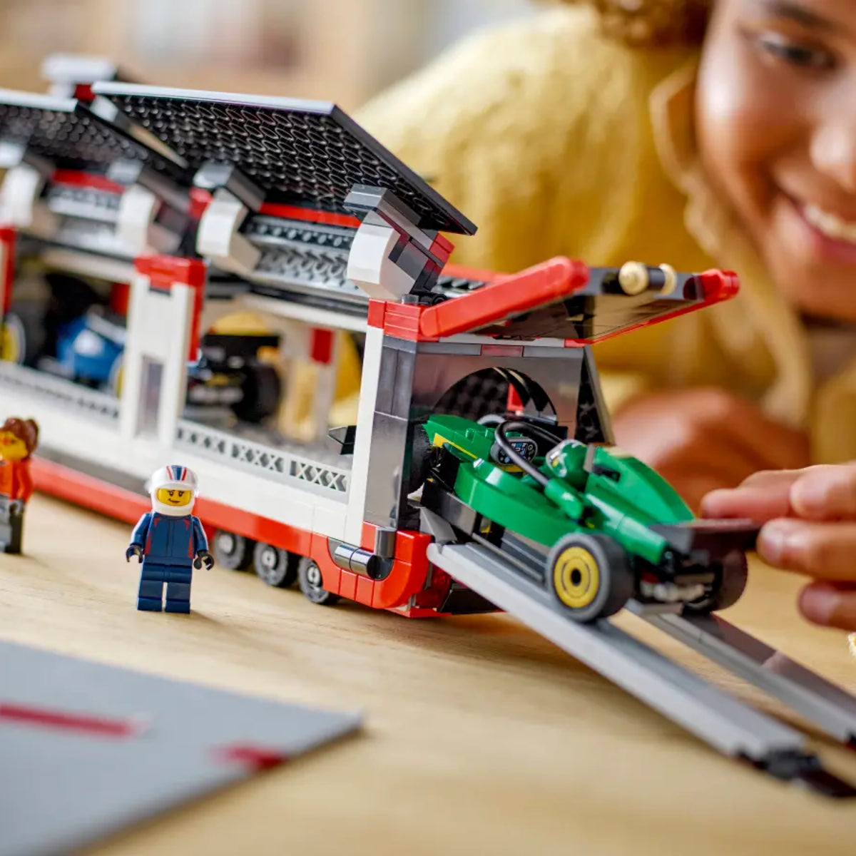 LEGO F1 Truck with RB20 and AMR24 Cars Building Toy Set (1086-Pieces)