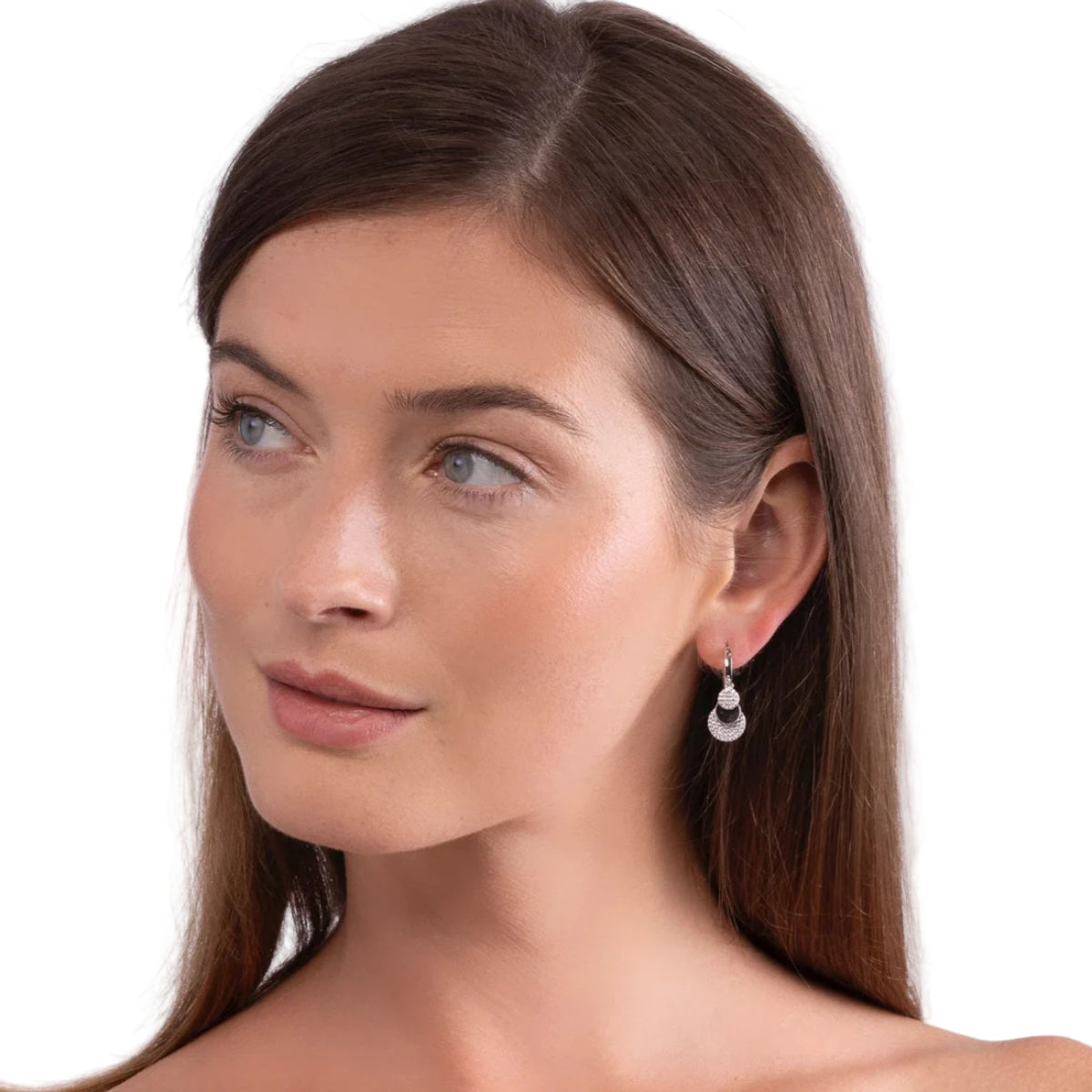 Anna Zukerman Olivia 90 Women's 0.75 ct. Diamond Crystalline Petite Pave Huggie Earrings in Rose Gold-Plating over 925 Sterling Silver