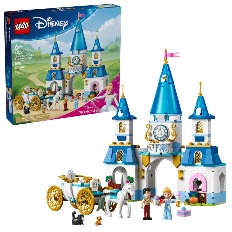 LEGO Disney Princess Cinderella's Castle & Horse Carriage Building Toy Set (596-Piece)