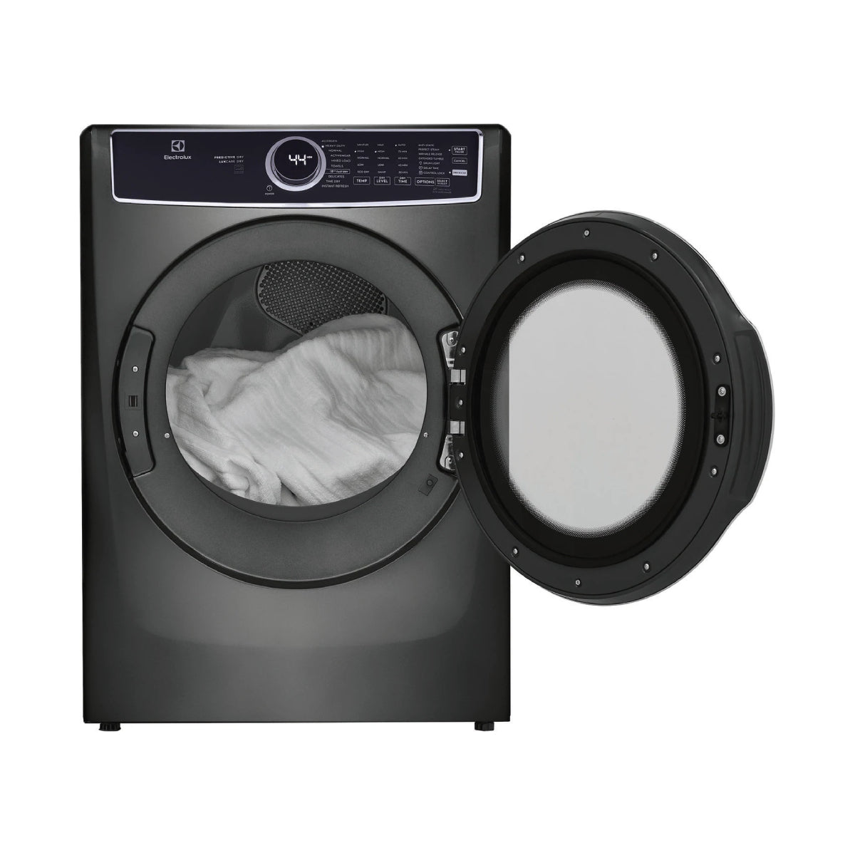 Secadora a gas apilable Electrolux ELFG7537AT de 8 pies cúbicos con sistema de secado a vapor y LuxCare - Titanio