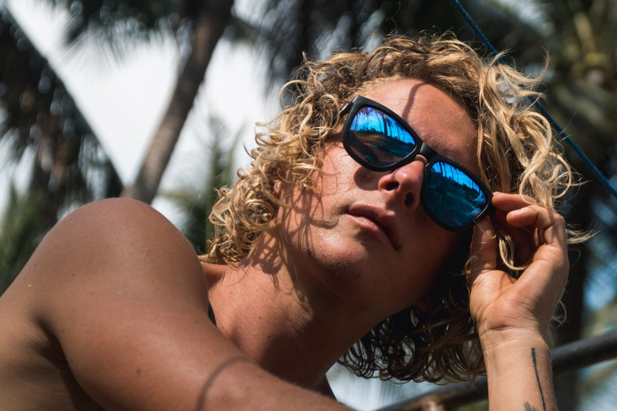 Matte Black - Electric Blue Lens Polarized - Essentials