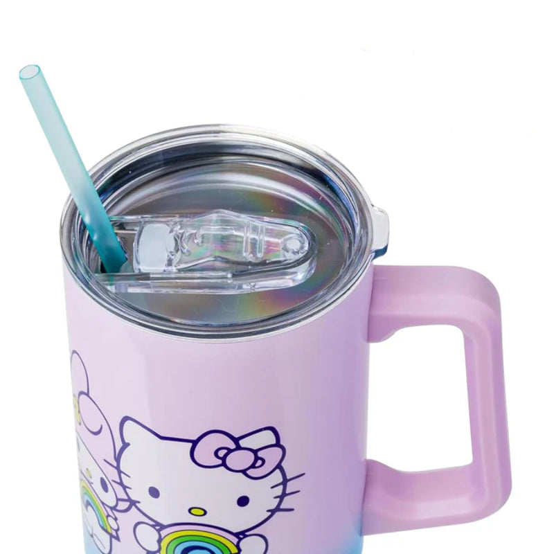 Sanrio Hello Kitty and Friends Rainbow 40 oz Stainless Steel Tumbler - Lavender/Blue