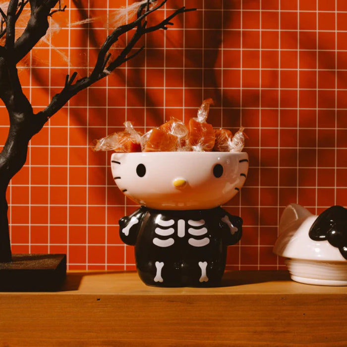 Sanrio Hello Kitty Skeleton 6" Ceramic Snack Jar - Black/White