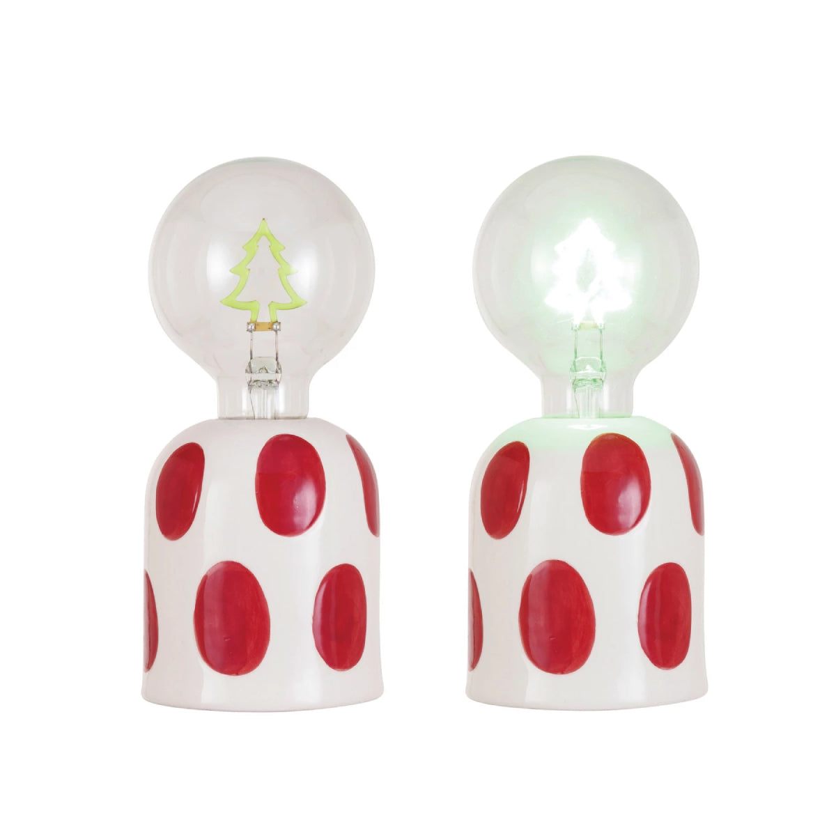 Creative Co-op Lamp with LED Tree Shape Filament Light Bulb - Red/White