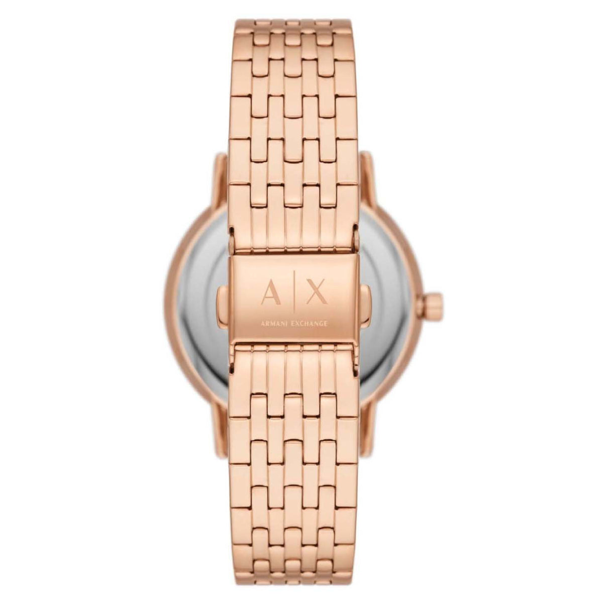 Armani Exchange Women's 36mm Rose Gold-Tone Bracelet Watch with Necklace - White Dial