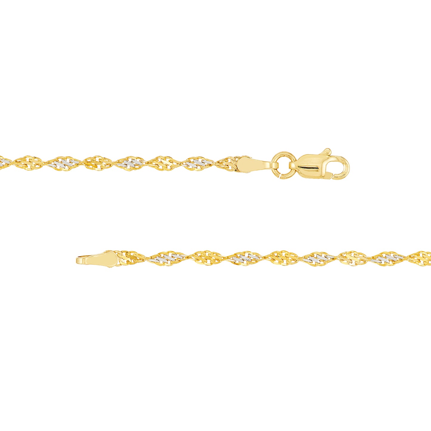 14K Yellow and White Gold 24" 2.10mm Dorica Chain