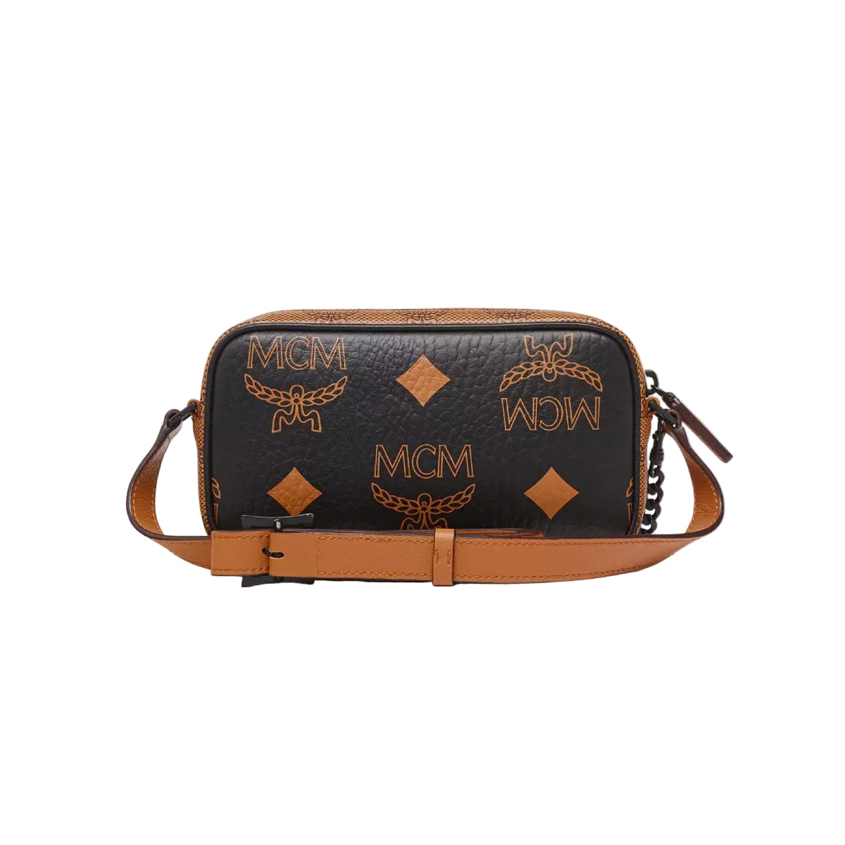 MCM Aren Monogram Mix Small Crossbody Bag with Pouch - Black