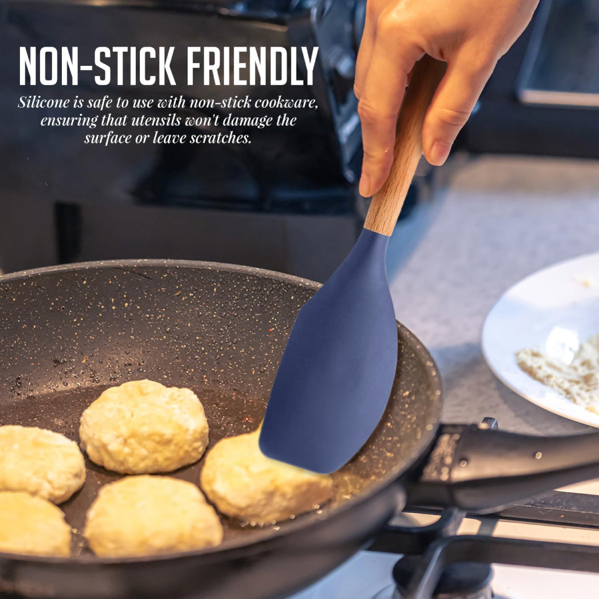 Ovente Silicone Kitchen Utensils Set (17 Pieces) - Blue