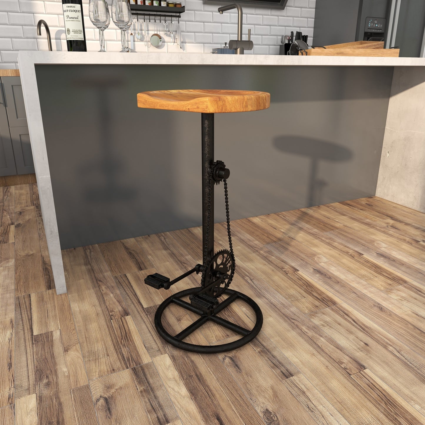 Industrial Pedal Bar Stool by UMA Enterprises