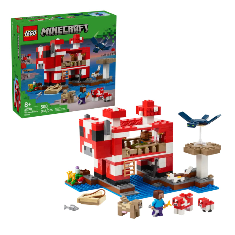 LEGO Minecraft The Mooshroom House Building Toy Set (500-Pieces)