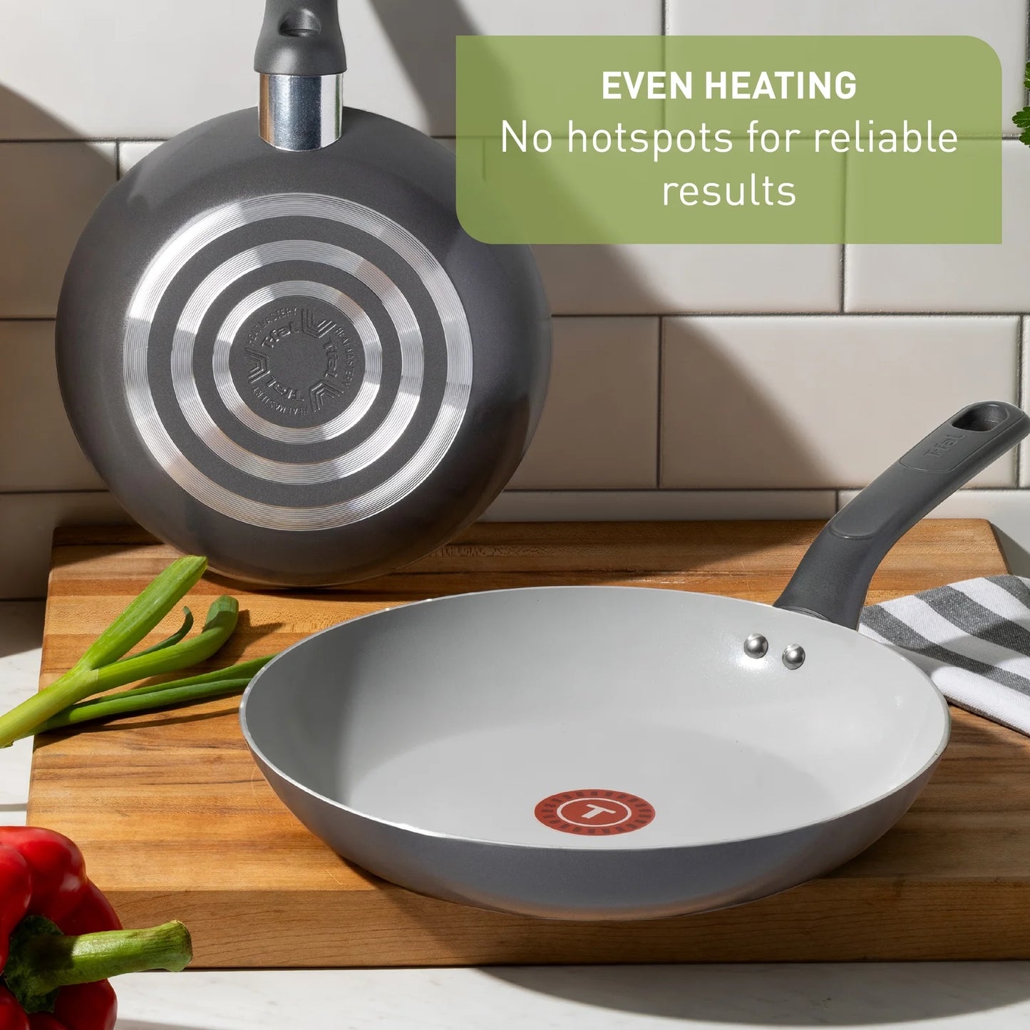 T-Fal Simply Cook Ceramic Fry Pan Set - Gray