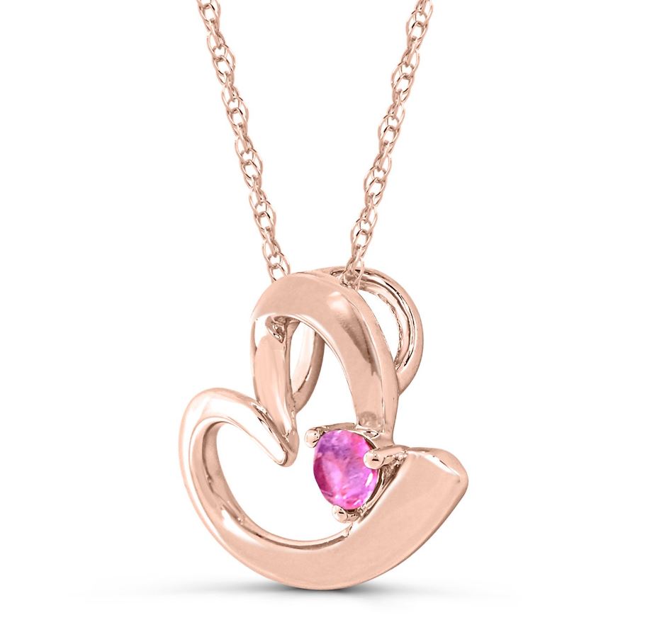 10K Rose Gold Heart Necklace