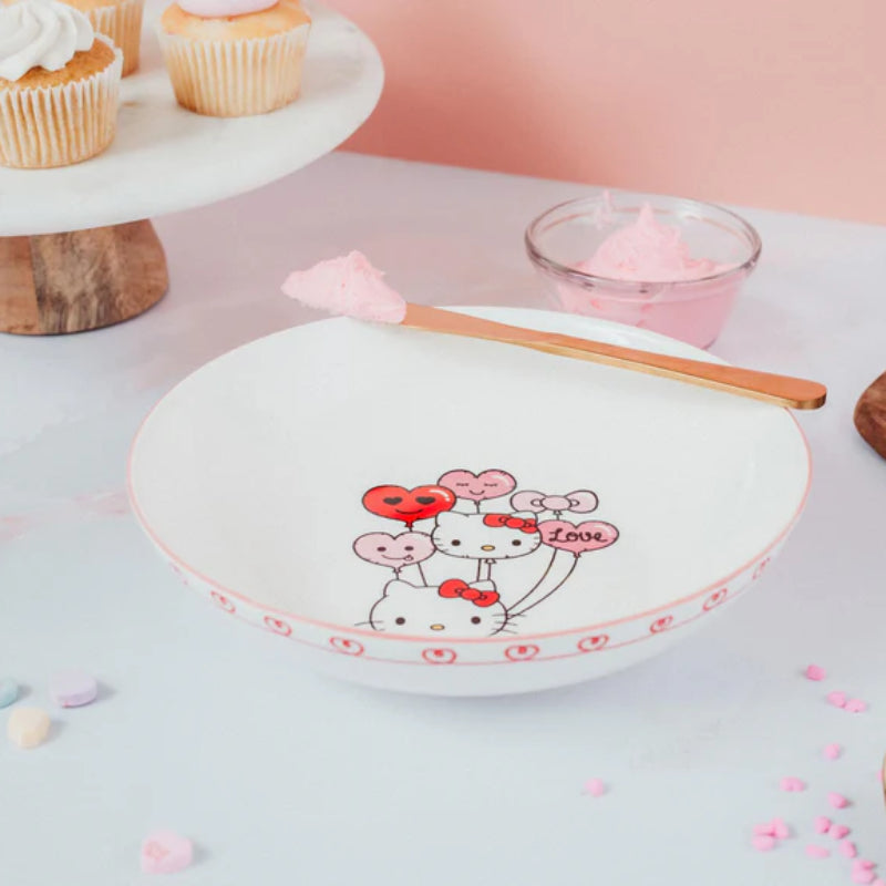 Sanrio Hello Kitty Balloons 9" Ceramic Coupe Dinner Bowl - White
