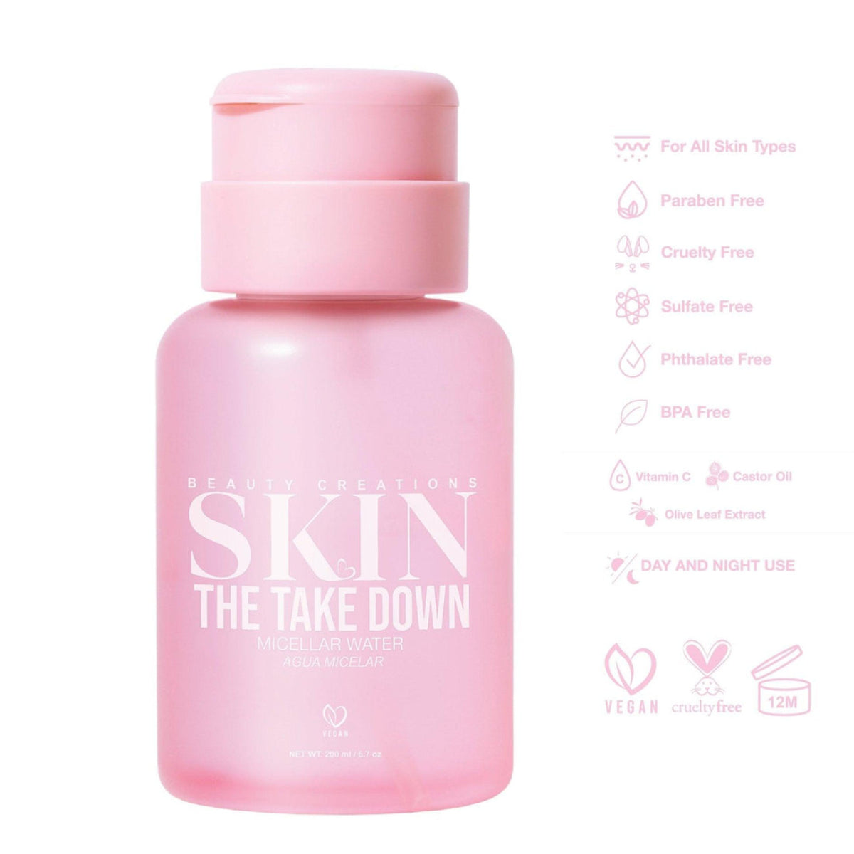 Beauty Creations The Take Down 6.7 oz Micellar Water