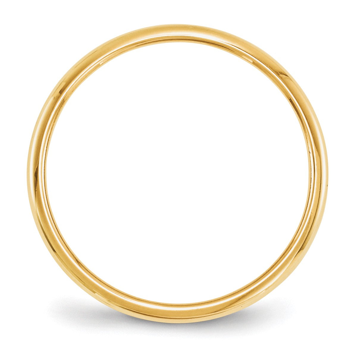 14K Yellow Gold Unisex Half Round Band Ring