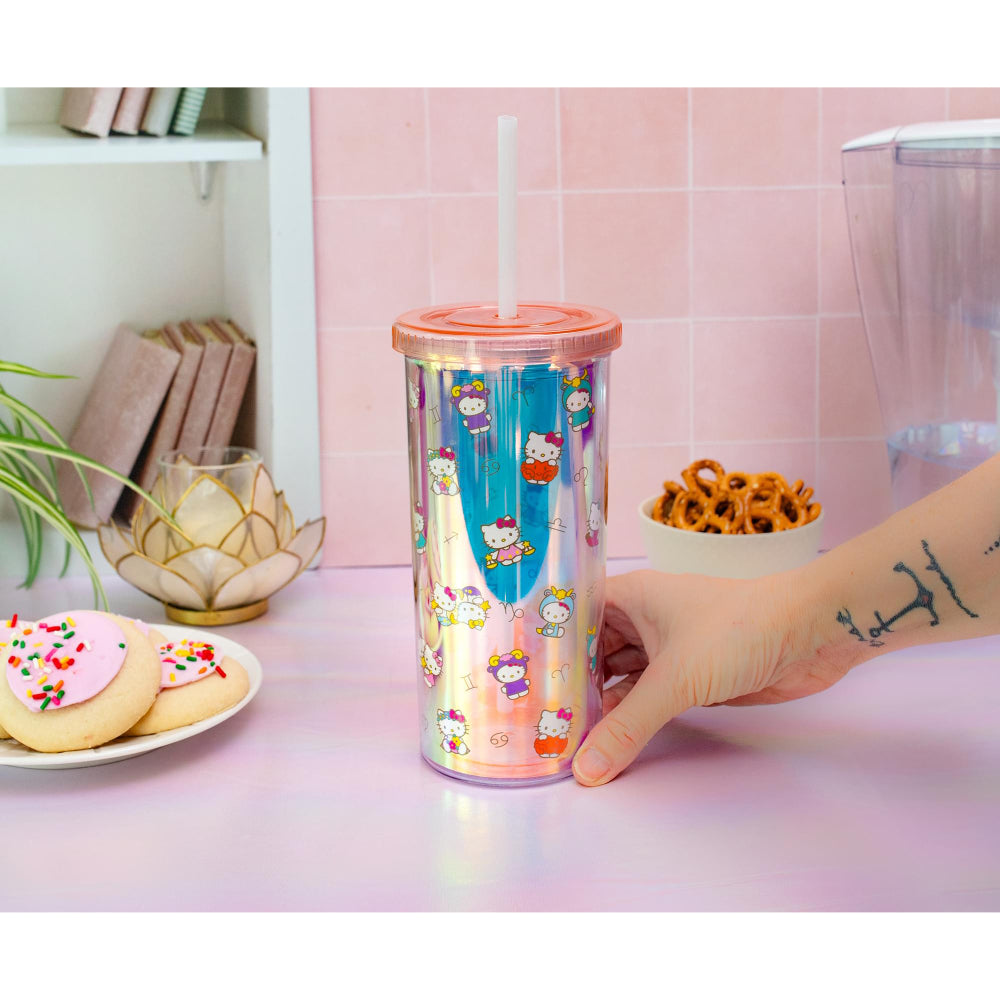 Sanrio Hello Kitty 20 oz Zodiac Carnival Cup with Lid and Straw - Multicolor