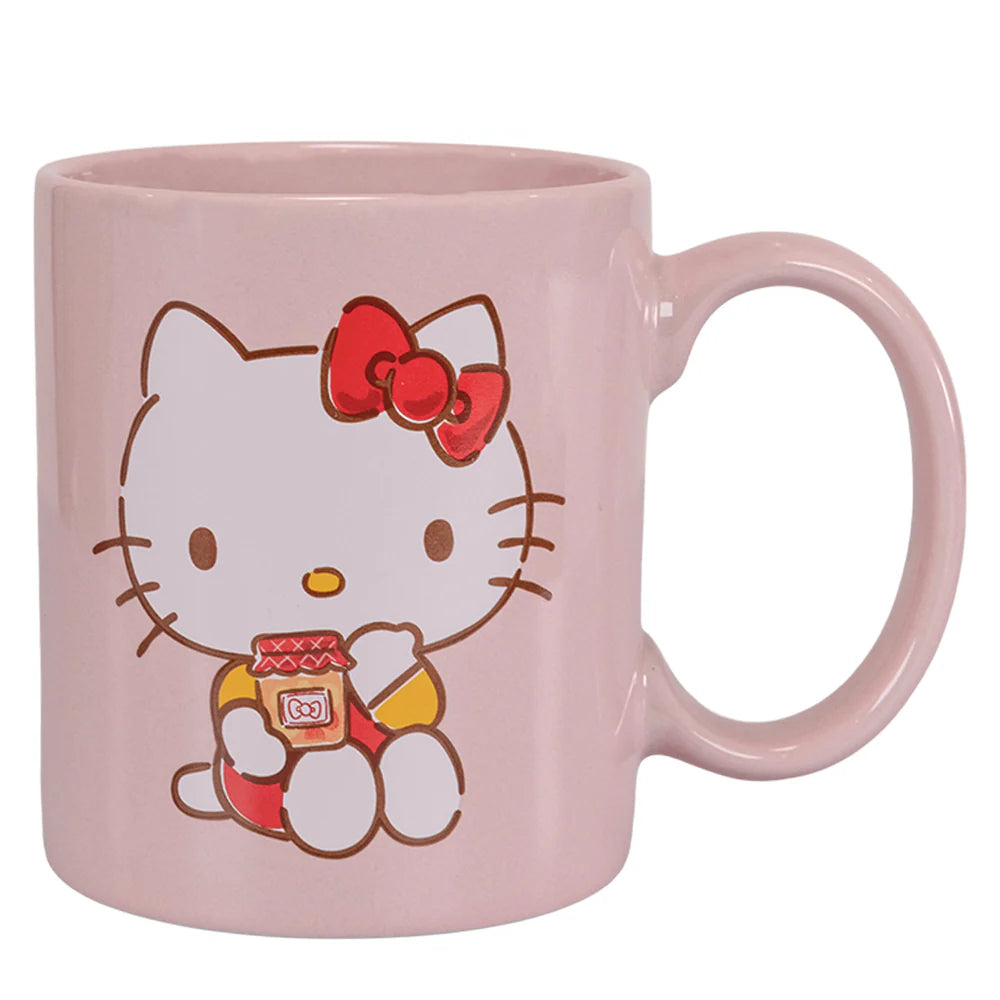 Uncanny Brands CM3KITHK1 Hello Kitty Single Cup Coffee Maker Gift Set with 2 Mugs - Peach