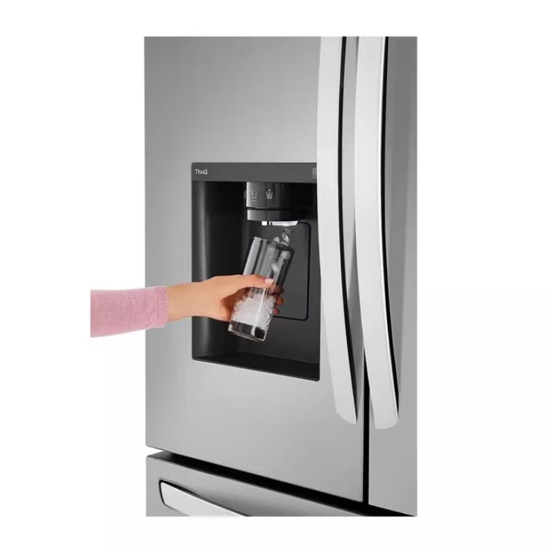LG LRFXC2606S 26 cu. ft. Counter-Depth MAX French Door Smart Refrigerator with Dual Ice Makers - Stainless Steel