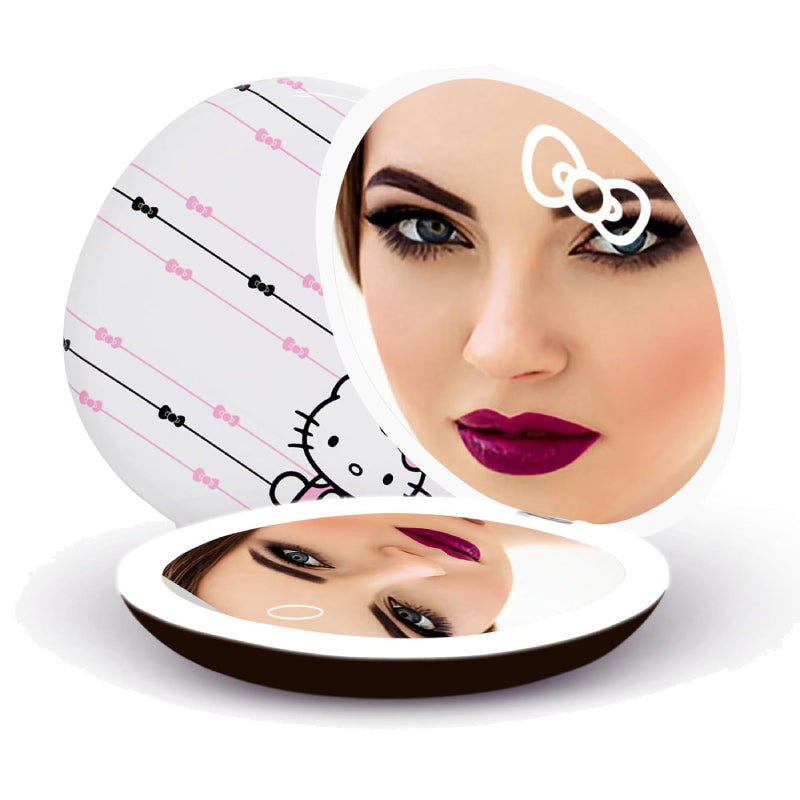 Impressions Vanity Hello Kitty The Stripe Compact Mirror with Daylight LED Lighting (White)