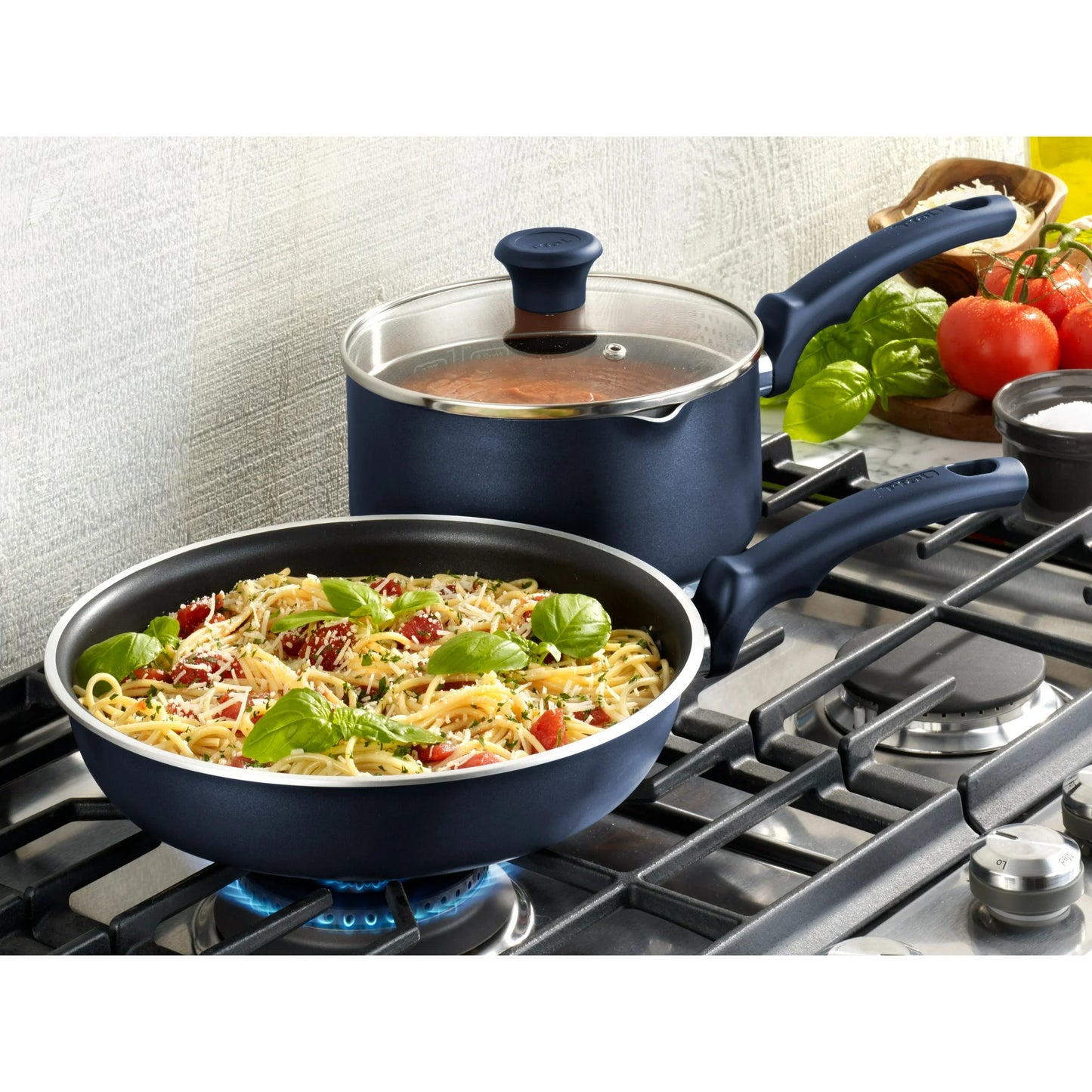 T-Fal Simply Cook Nonstick Cookware Set (14-Pieces) - Blue