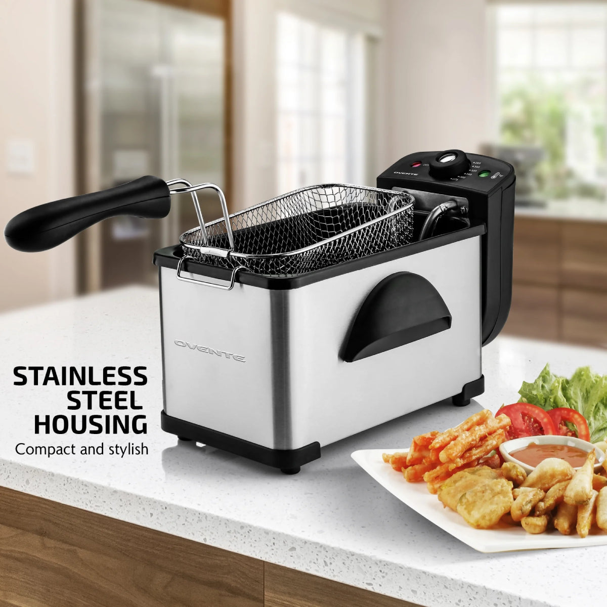 Ovente FDM2201BR 2L Stainless Steel Deep Fryer - Silver