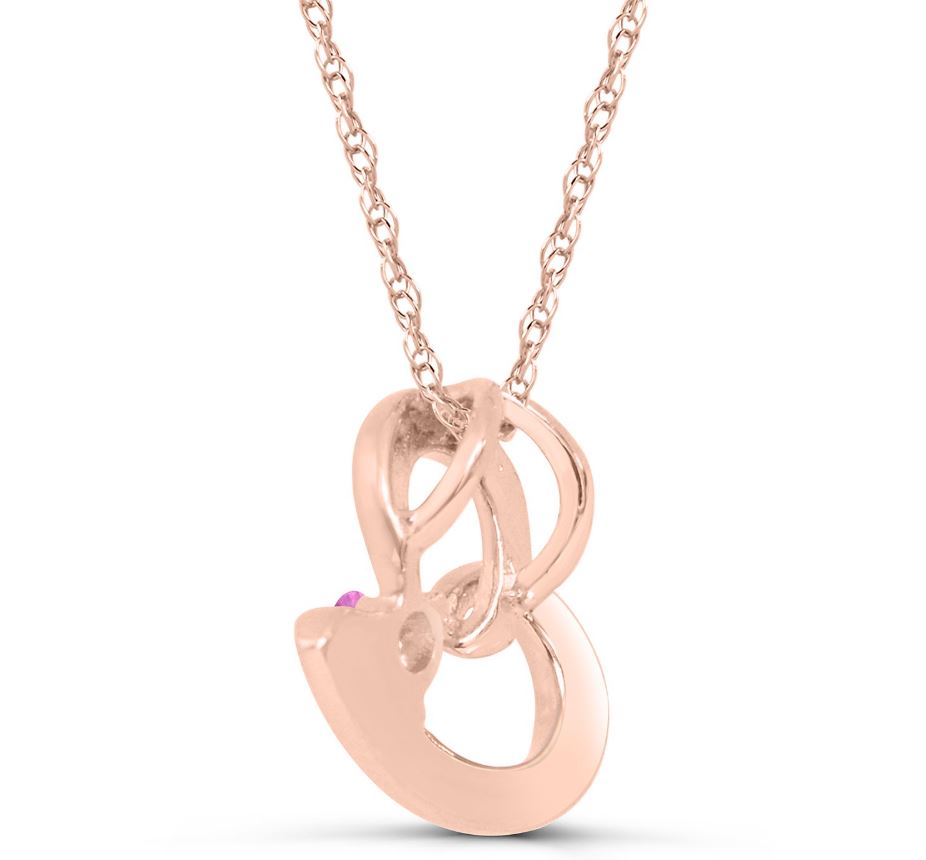 10K Rose Gold Heart Necklace