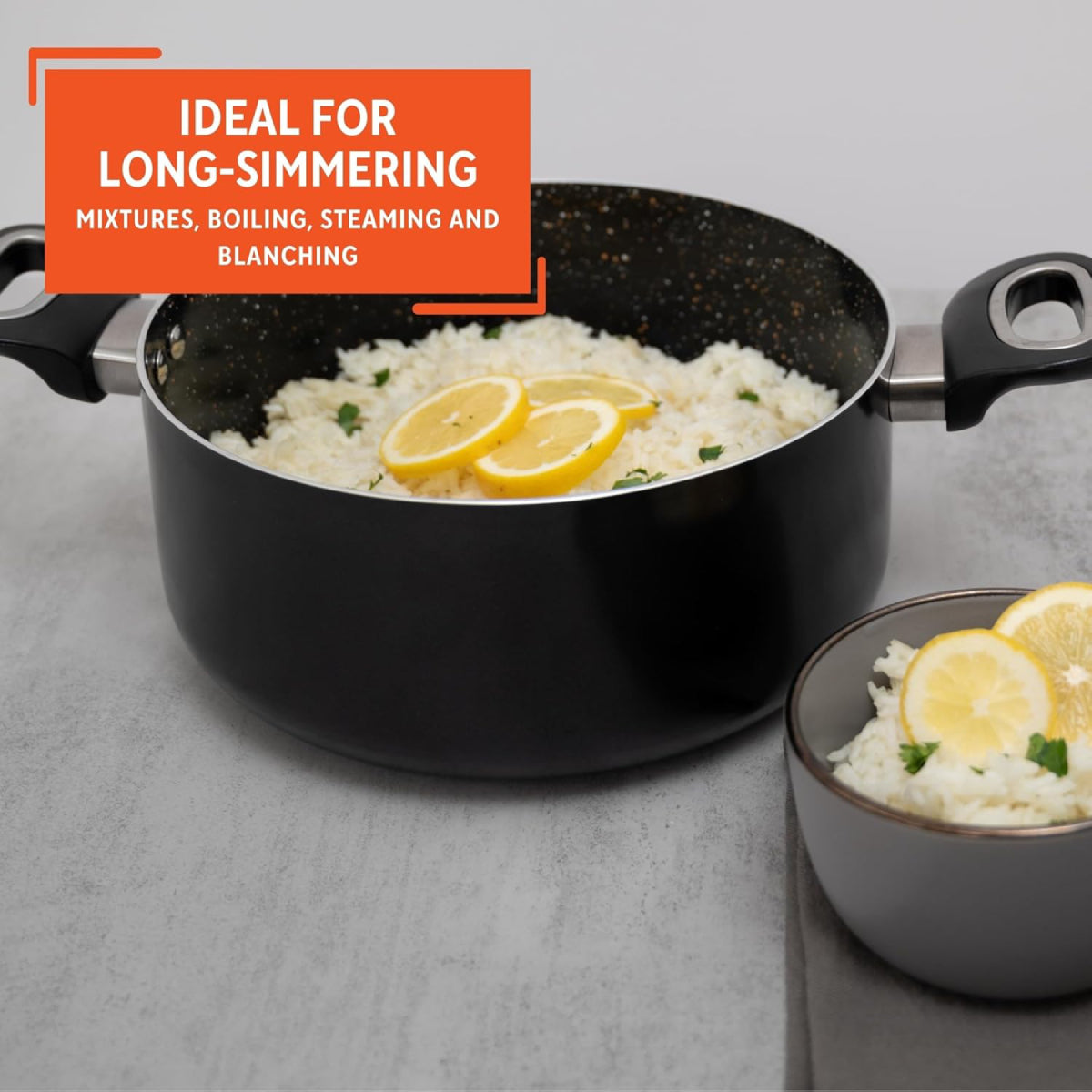 Imusa GAU/24037 4.8 qt Bistro Nonstick Duch Oven with Glass Lid - Black