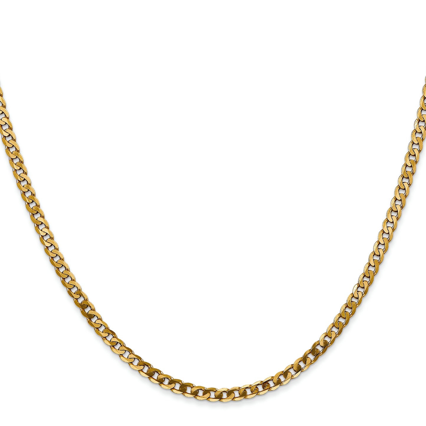14k Yellow Gold Unisex Flat Beveled Curb Chain
