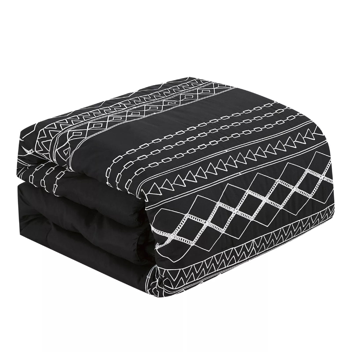 Esca Yihana Luxury King Size Comforter Set (7-Pieces) - Black/White