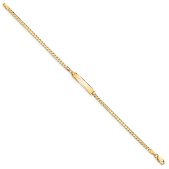14k Yellow Gold 5.5" Curb Link Baby/Child ID Bracelet