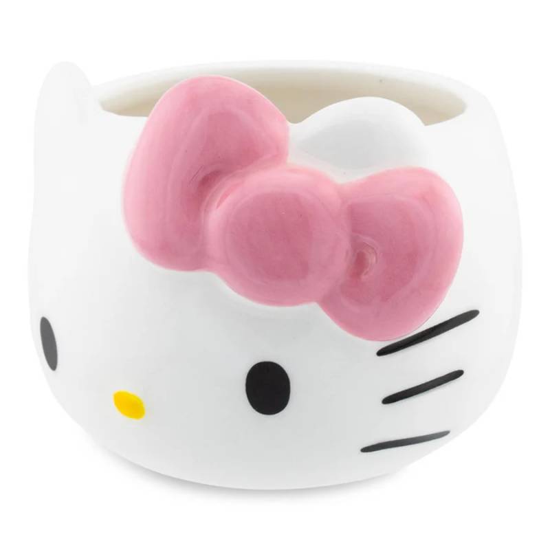 Sanrio Hello Kitty Pink Bow 3 oz Sculpted Ceramic Mini Mug - White/Pink