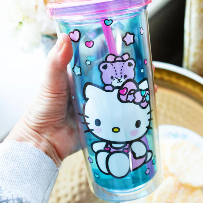 Sanrio Hello Kitty Stacked Donuts 20 oz Carnival Cup with Lid and Straw - Pink