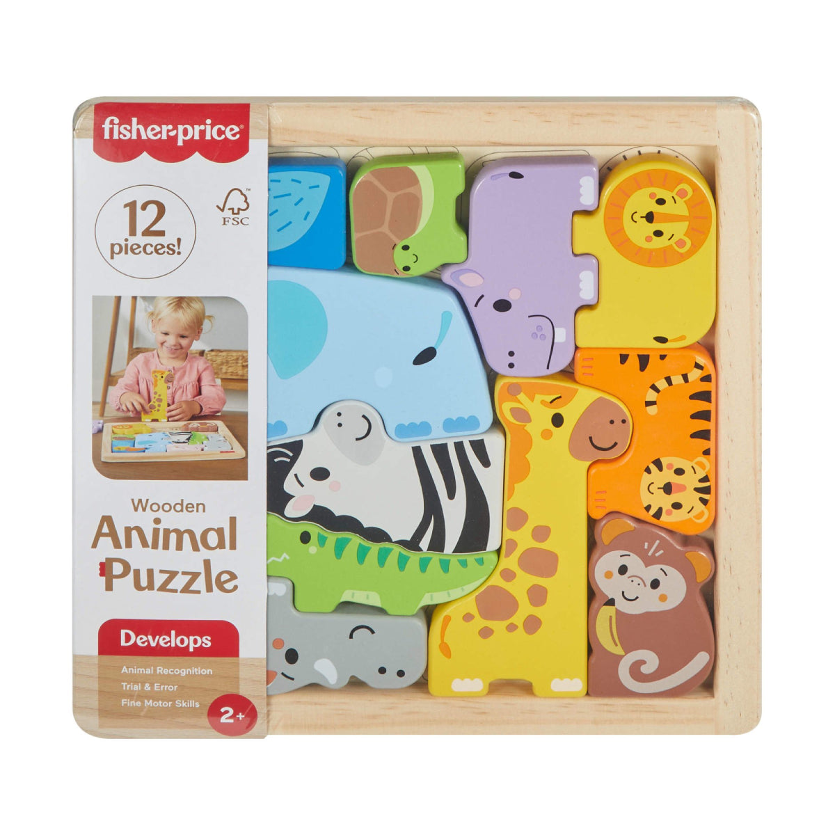 Fisher-Price Wooden Animal Puzzle Set (13 Pieces)