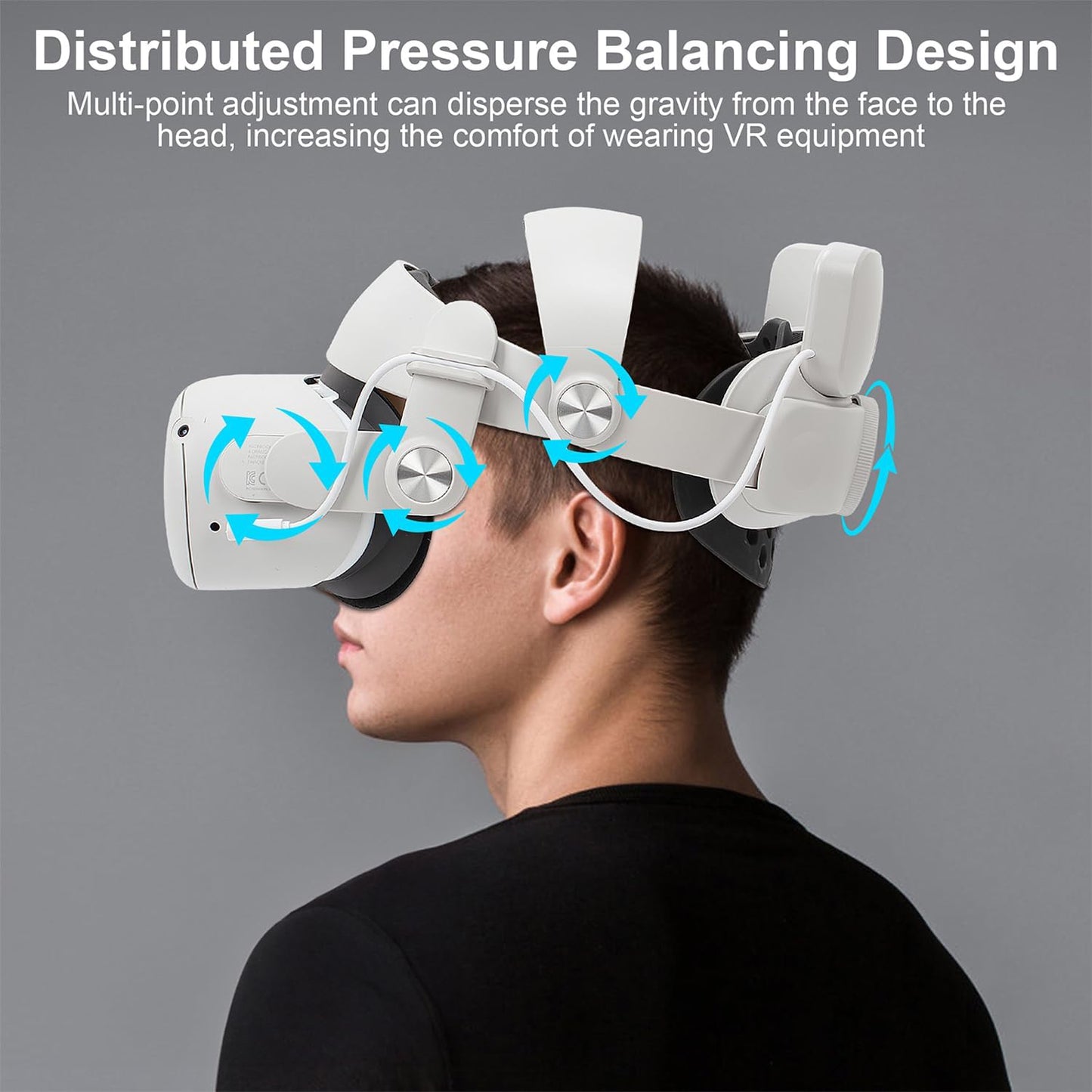 eco4life SonicGrace 5300mAh Battery Pack Head Strap Compatible with Quest 2 Accessories