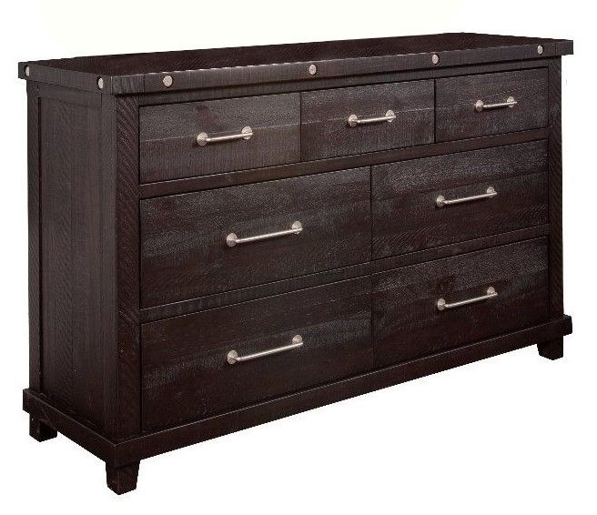 Industrial Charms Black Charcoal Wood Dresser by Vilo Home