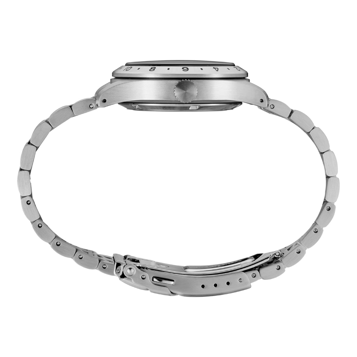 Seiko 5 Sports GMT Series Men's Silver-Tone Bracelet Watch - Black Dial