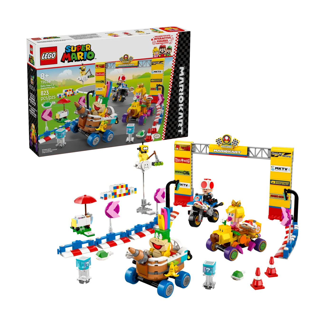 LEGO Mario Kart Baby Peach and Grand Prix Toy Set (823-Piece)