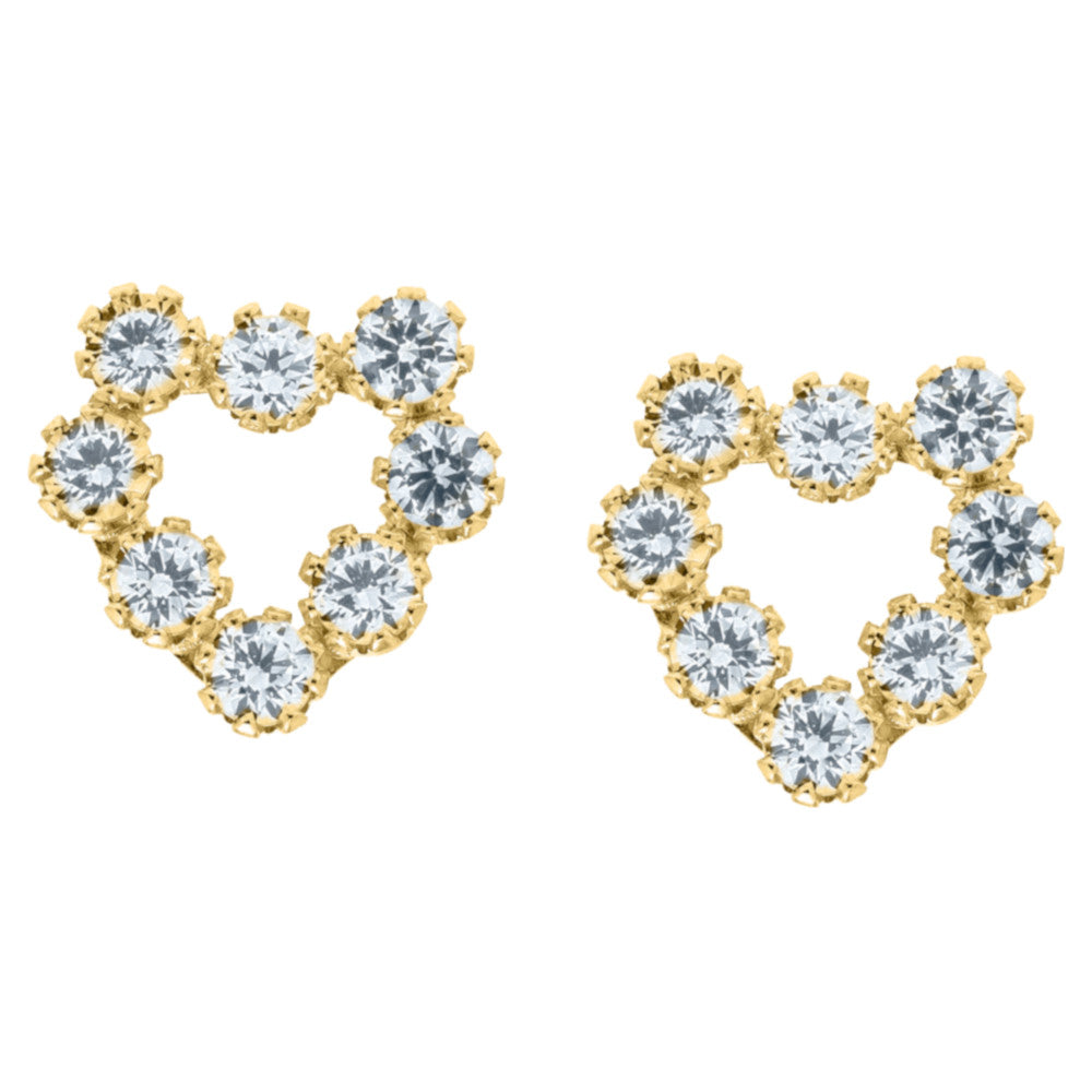 Marathon Women's Open Heart Earrings in 14K Yellow Gold - Curacao