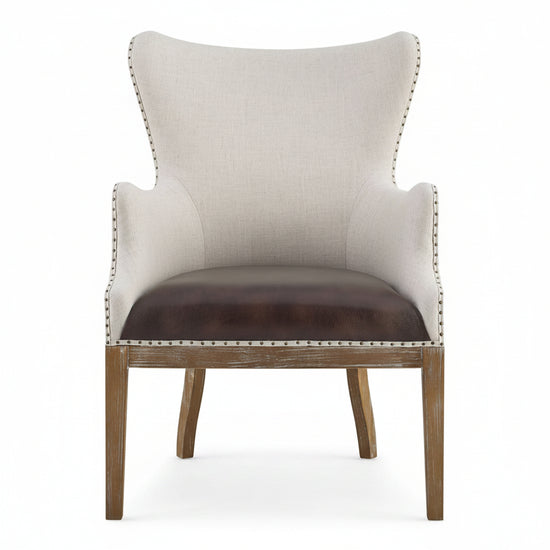 George 38.5" Wingback Accent Chair by Steve Silver Company - Distressed Oak - Curacao