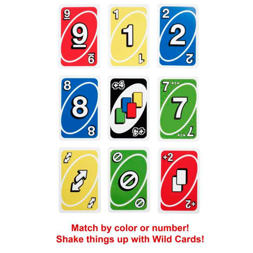 Juego de cartas familiar UNO Showdown