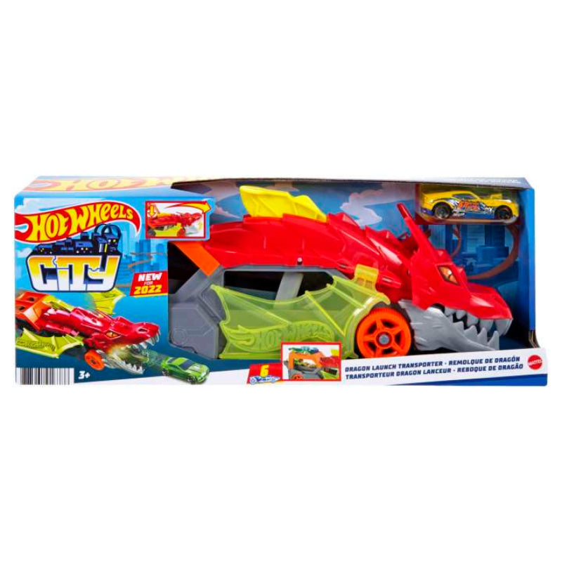 Hot Wheels City Dragon Launch Themed Transporter Toy