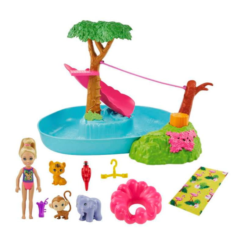 Barbie & Chelsea The Lost Birthday Doll & Splashtastic Pool Surprise Playset - Curacao