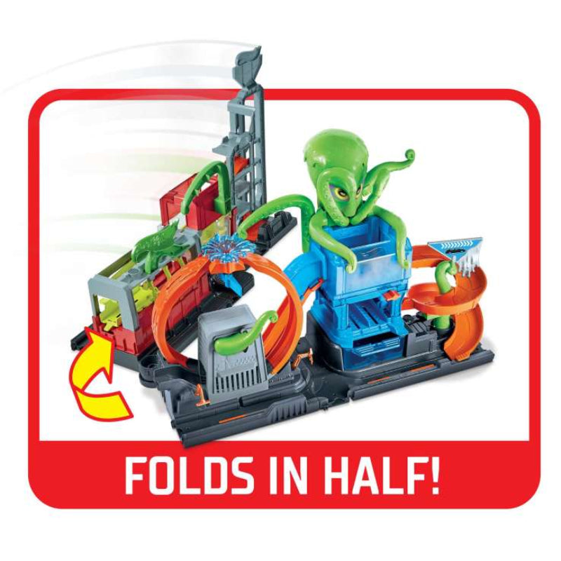 Hot Wheels City Ultimate Octo Car Wash Playset with One Color Reveal Car - Curacao