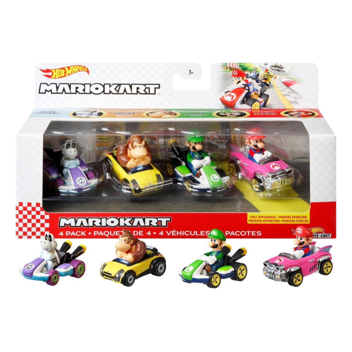 Hot Wheels Mario Kart Toy Character Vehicles (4-Pack) - Assortment - Curacao