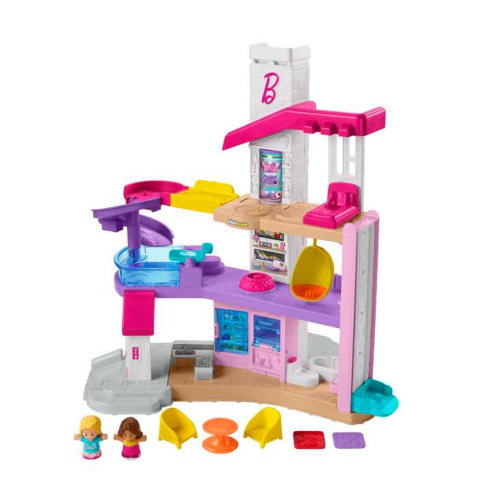 Fisher-Price Little People Barbie Little Dreamhouse Toddler Playset with Lights and Music (7-Pieces)