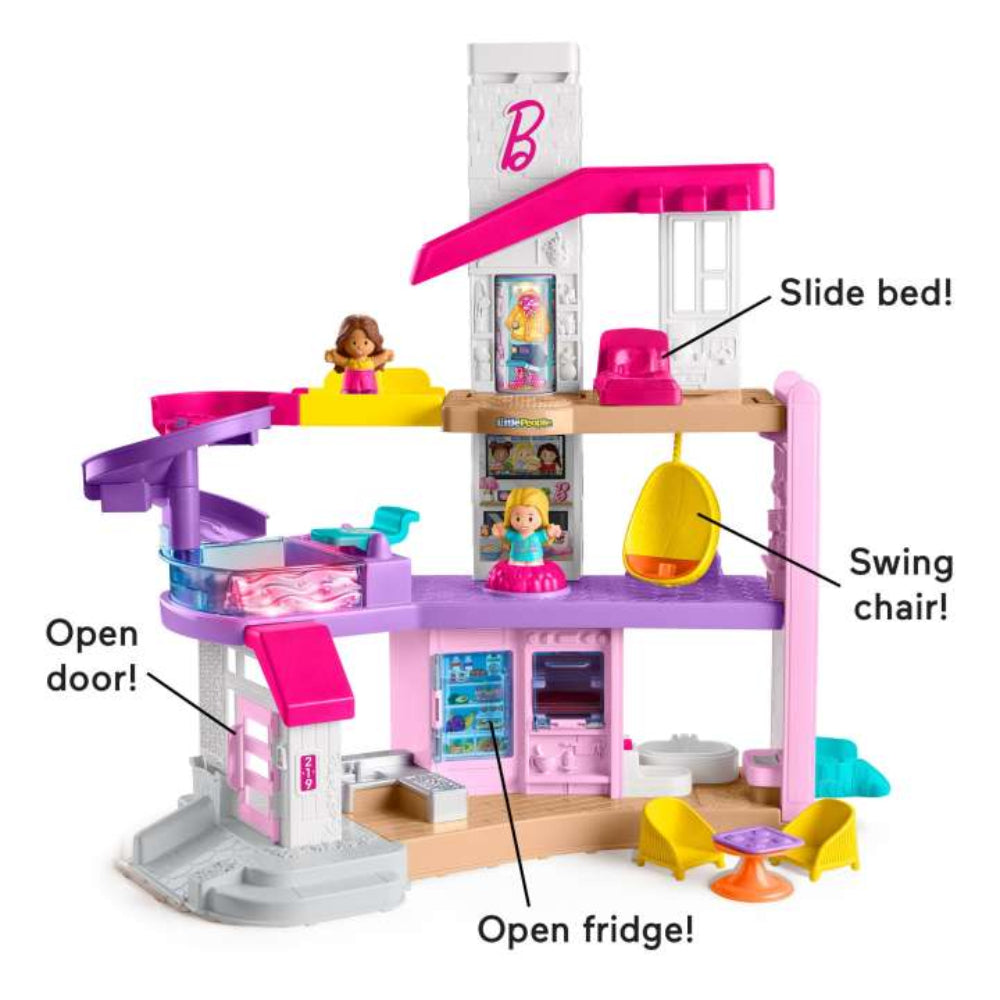 Fisher-Price Little People Barbie Little Dreamhouse Toddler Playset with Lights and Music (7-Pieces)