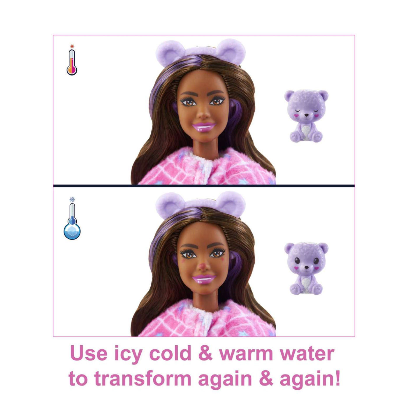 Muñeca Barbie Cutie Reveal Fashion con disfraz de osito de peluche y 10 sorpresas
