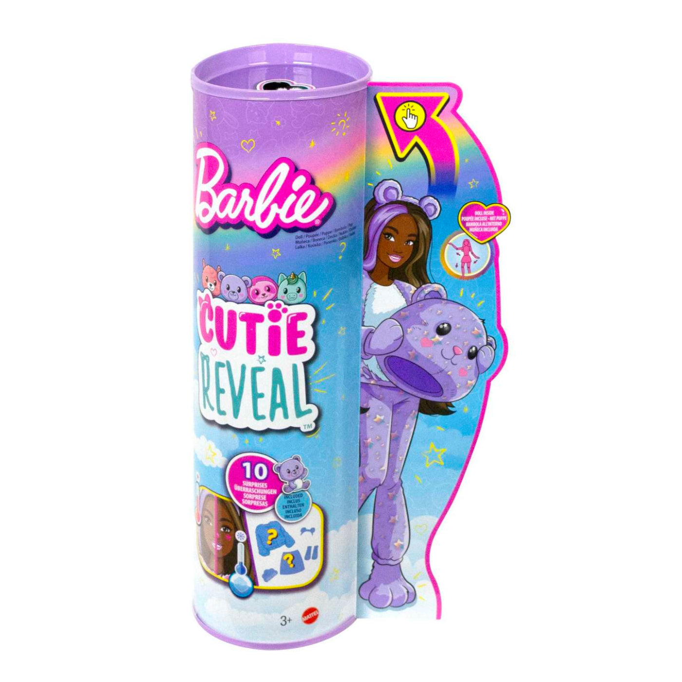 Muñeca Barbie Cutie Reveal Fashion con disfraz de osito de peluche y 10 sorpresas